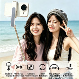 XT-XINTE Portable Compatible-Bluetooth Phone Selfie Stick & Tripod, 100mm Foldable Vlog Stand  Anti-Shake Phone Stand