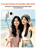 XT-XINTE Portable Compatible-Bluetooth Phone Selfie Stick & Tripod, 100mm Foldable Vlog Stand  Anti-Shake Phone Stand