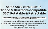 XT-XINTE Portable Compatible-Bluetooth Phone Selfie Stick & Tripod, 100mm Foldable Vlog Stand  Anti-Shake Phone Stand