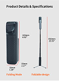 XT-XINTE Portable Compatible-Bluetooth Phone Selfie Stick & Tripod, 100mm Foldable Vlog Stand  Anti-Shake Phone Stand