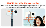XT-XINTE Portable Compatible-Bluetooth Phone Selfie Stick & Tripod, 100mm Foldable Vlog Stand  Anti-Shake Phone Stand