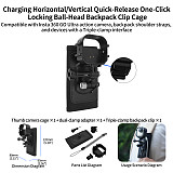 XT-XINTE Quick Mount Cage Compatible with Insta360 GO Ultra, Multi-Functional Protective Frame with Type-C Charging, Universal Cold Shoe,  Compatible with Magnetic Neck Mount