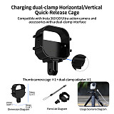 XT-XINTE Quick Mount Cage Compatible with Insta360 GO Ultra, Multi-Functional Protective Frame with Type-C Charging, Universal Cold Shoe,  Compatible with Magnetic Neck Mount