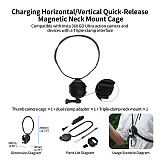 XT-XINTE Quick Mount Cage Compatible with Insta360 GO Ultra, Multi-Functional Protective Frame with Type-C Charging, Universal Cold Shoe,  Compatible with Magnetic Neck Mount