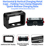 XT-XINTE Aluminum Alloy Camera Cage- Horizontal& Vertical Rechargeable Protective Frame Compatible with DJI Osmo Action 5/4/3