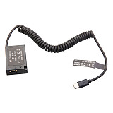 Type-C PD Dummy Battery LP-E17/E18 for Canon RP R8 R10 R50 200D Spring Cable