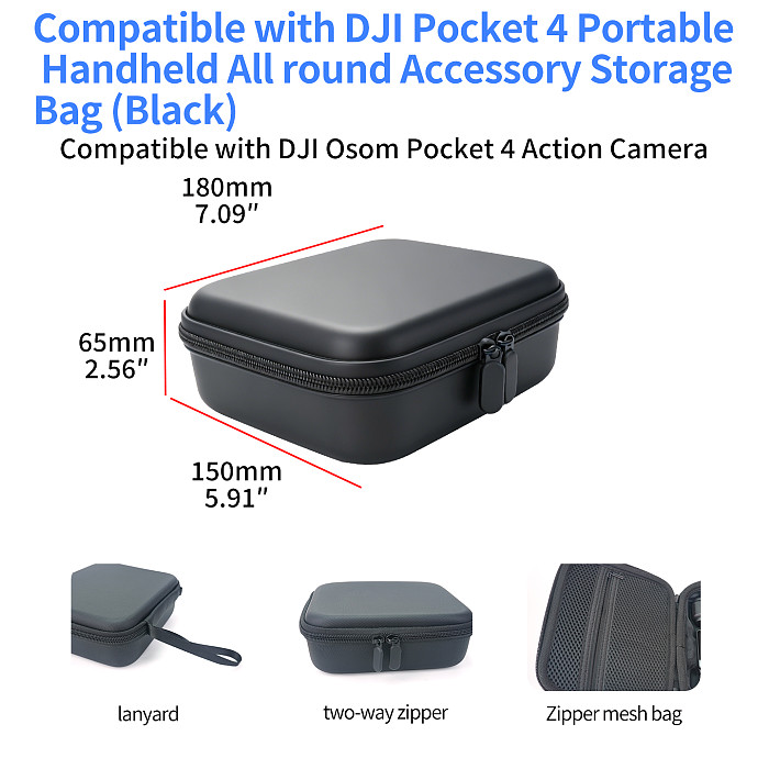 XT-XINTE Camera Storage Bag for DJI Pocket 3/4 Camera Case with Wrist Strap, Quick Grab & Go