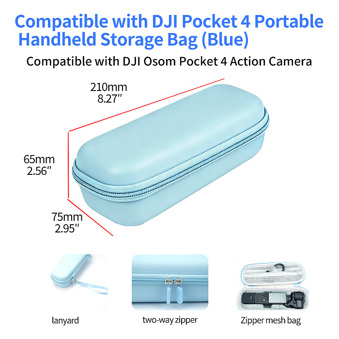 XT-XINTE Camera Storage Bag for DJI Pocket 3/4 Camera Case with Wrist Strap, Quick Grab & Go