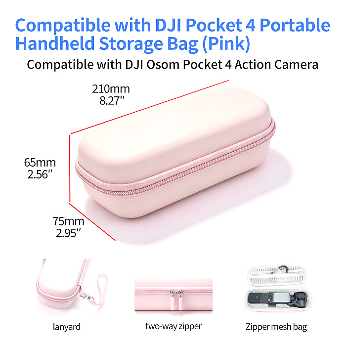 XT-XINTE Camera Storage Bag for DJI Pocket 3/4 Camera Case with Wrist Strap, Quick Grab & Go