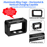 XT-XINTE Aluminum Alloy Camera Cage- Horizontal& Vertical Rechargeable Protective Frame Compatible with DJI Osmo Action 5/4/3