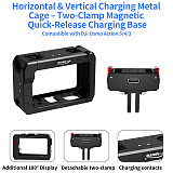 XT-XINTE Aluminum Alloy Camera Cage- Horizontal& Vertical Rechargeable Protective Frame Compatible with DJI Osmo Action 5/4/3