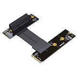 (ADT-Link) PCIe 5.0 M.2 NVMe To PCIe x4 Extension Cable, High-Speed Lossless Soft Riser Cable