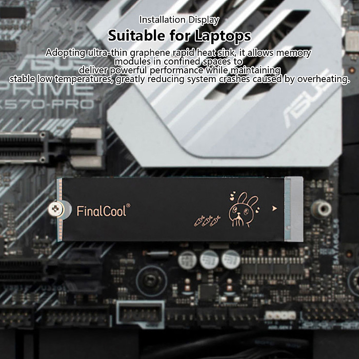 2PCS FinalCool M.2 2280 NVMe SSD Graphene Copper Foil Heatsink Thermal Pad For Laptops