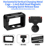 XT-XINTE Aluminum Alloy Camera Cage- Horizontal& Vertical Rechargeable Protective Frame Compatible with DJI Osmo Action 5/4/3