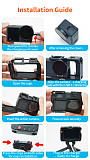 XT-XINTE Aluminum Alloy Camera Cage- Horizontal& Vertical Rechargeable Protective Frame Compatible with DJI Osmo Action 5/4/3