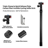 XT-XINTE 1/4 Screw Carbon Fiber Invisible Selfie Stick Extendable Pole For DJI Osmo 360/Insta360 X5/GoPro 13/12/11 Action Cameras
