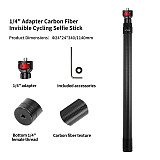XT-XINTE 1/4 Screw Carbon Fiber Invisible Selfie Stick Extendable Pole For DJI Osmo 360/Insta360 X5/GoPro 13/12/11 Action Cameras