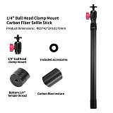XT-XINTE 1/4 Screw Carbon Fiber Invisible Selfie Stick Extendable Pole For DJI Osmo 360/Insta360 X5/GoPro 13/12/11 Action Cameras