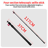 XT-XINTE 1/4 Screw Carbon Fiber Invisible Selfie Stick Extendable Pole For DJI Osmo 360/Insta360 X5/GoPro 13/12/11 Action Cameras
