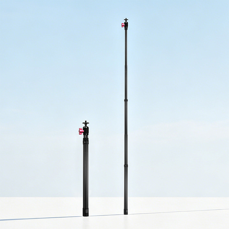 XT-XINTE 1/4 Screw Carbon Fiber Invisible Selfie Stick Extendable Pole For DJI Osmo 360 II/Insta360 X6 X5/GoPro 13/12/11 Action Cameras