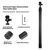 XT-XINTE 1/4 Screw Carbon Fiber Invisible Selfie Stick Extendable Pole For DJI Osmo 360/Insta360 X5/GoPro 13/12/11 Action Cameras
