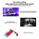 M.2 NVMe SSD Heatsink with Turbo Cooling Fan, Aluminum Alloy NGFF Solid State Drive Cooler Armor for Desktop PC