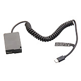 DMW-BLC12 DMW-DCC8 Type-C PD Dummy Battery 9V DC Power Supply Spring Cable for Panasonic G95 G6 G7 G85 Sigma FP Camera External USB-C Power Bank Adapter