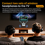 Bluetooth-compatible 6.0 Audio Adapter with HD Screen, Dual Link Transmitter Receiver, 3.5mm AUX Wireless Audio Converter for Car & Home