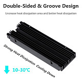 Active Aluminum M.2 NVMe SATA SSD Heatsink with Turbo Fan, High Airflow Solid State Drive Cooler Armor, Prevent Thermal Throttling for Desktop PC PS5
