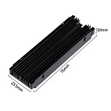 Active Aluminum M.2 NVMe SATA SSD Heatsink with Turbo Fan, High Airflow Solid State Drive Cooler Armor, Prevent Thermal Throttling for Desktop PC PS5