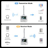 Bluetooth-compatible 6.0 Audio Adapter with HD Screen, Dual Link Transmitter Receiver, 3.5mm AUX Wireless Audio Converter for Car & Home