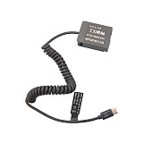 DMW-BLC12 DMW-DCC8 Type-C PD Dummy Battery 9V DC Power Supply Spring Cable for Panasonic G95 G6 G7 G85 Sigma FP Camera External USB-C Power Bank Adapter