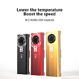 M.2 NVMe SSD Heatsink with Turbo Cooling Fan, Aluminum Alloy NGFF Solid State Drive Cooler Armor for Desktop PC