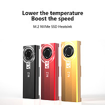 M.2 NVMe SSD Heatsink with Turbo Cooling Fan, Aluminum Alloy NGFF Solid State Drive Cooler Armor for Desktop PC