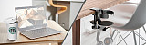 2-in-1 Aluminum Alloy Bracket For Headphone & Cup Holder, Desk Clamp & Wall Mount Organizer