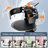 2-in-1 Aluminum Alloy Bracket For Headphone & Cup Holder, Desk Clamp & Wall Mount Organizer