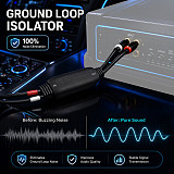 2RCA to 2RCA Audio Ground Loop Isolator, Car Stereo Noise Filter Suppressor, Eliminates Alternator Buzz & Electrical Current Hum