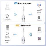 Bluetooth-compatible  6.0 Audio Adapter 2-in-1 Transmitter Receiver, 3.5mm AUX Wireless Car Audio Adapter & Airplane TV Converter for Headphones & Speakers