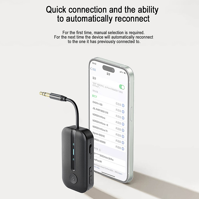 Bluetooth-compatible 5.5 2-in-1 Audio Transmitter Receiver AUX USB Flash Drive Adapter For Car Audio TV Audio