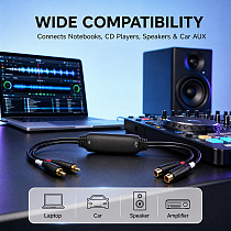 2RCA to 2RCA Audio Ground Loop Isolator, Car Stereo Noise Filter Suppressor, Eliminates Alternator Buzz & Electrical Current Hum