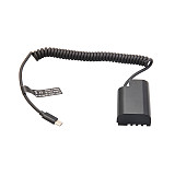 DMW-BLF19 DMW-DCC12 Type-C PD Dummy Battery 9V DC Power Supply Spring Cable for Panasonic GH5S GH4 G9 Camera External USB-C Power Bank Adapter