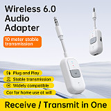 Bluetooth-compatible  6.0 Audio Adapter 2-in-1 Transmitter Receiver, 3.5mm AUX Wireless Car Audio Adapter & Airplane TV Converter for Headphones & Speakers