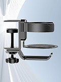 2-in-1 Aluminum Alloy Bracket For Headphone & Cup Holder, Desk Clamp & Wall Mount Organizer