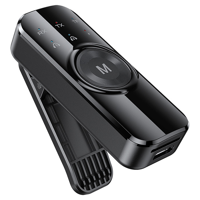 Portable Clip-on Bluetooth-compatible 6.0 Adapter, Dual Link Transmitter Receiver with  AUX for Car Hands-free Calling & Navigation, Supports TF Card Music Playback Wireless Audio Converter