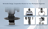 2-in-1 Aluminum Alloy Bracket For Headphone & Cup Holder, Desk Clamp & Wall Mount Organizer