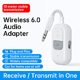 Bluetooth-compatible  6.0 Audio Adapter 2-in-1 Transmitter Receiver, 3.5mm AUX Wireless Car Audio Adapter & Airplane TV Converter for Headphones & Speakers