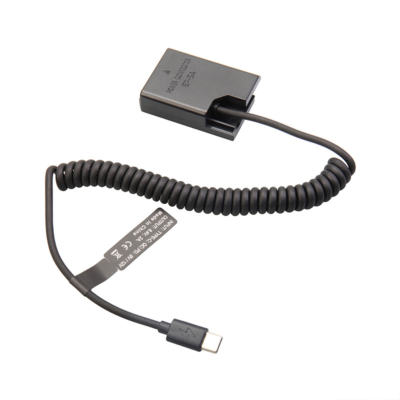EN-EL14A Type-C PD Dummy Battery 9V DC Power Supply Cable for Nikon D5600 D5300 D3400 Camera External USB-C Power Bank Adapter