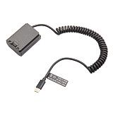 NP-FZ100 Type-C PD Dummy Battery 9V DC Power Supply Spring Cable for Sony A7C A7M3 A7R3 A7R4 A7S3 Camera External USB-C Power Bank Adapter