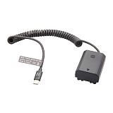 NP-FZ100 Type-C PD Dummy Battery 9V DC Power Supply Spring Cable for Sony A7C A7M3 A7R3 A7R4 A7S3 Camera External USB-C Power Bank Adapter