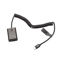 NP-FW50 Type-C PD Dummy Battery 9V DC Power Supply Spring Cable for Sony ZV-E10 A7S A7R A7M2 A6300 A6400 Camera External USB-C Power Bank Adapter